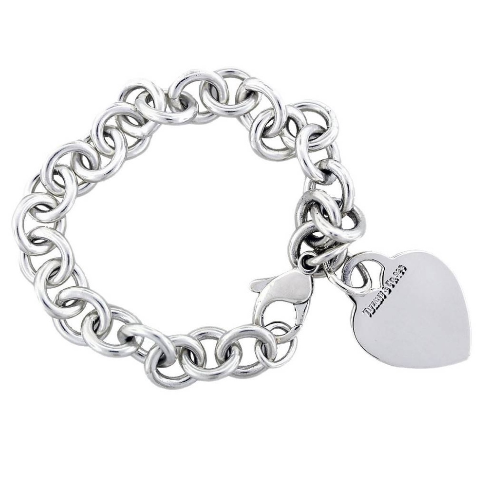 Tiffany & Co. Sterling Silver "Emma" Heart Charm Bracelet